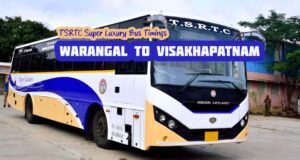 TSRTC Super Luxury - Warangal to Visakhapatnam Bus Timings