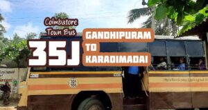Coimbatore Town Bus Route 35J Gandhipuram to Karadimadai Bus Timings