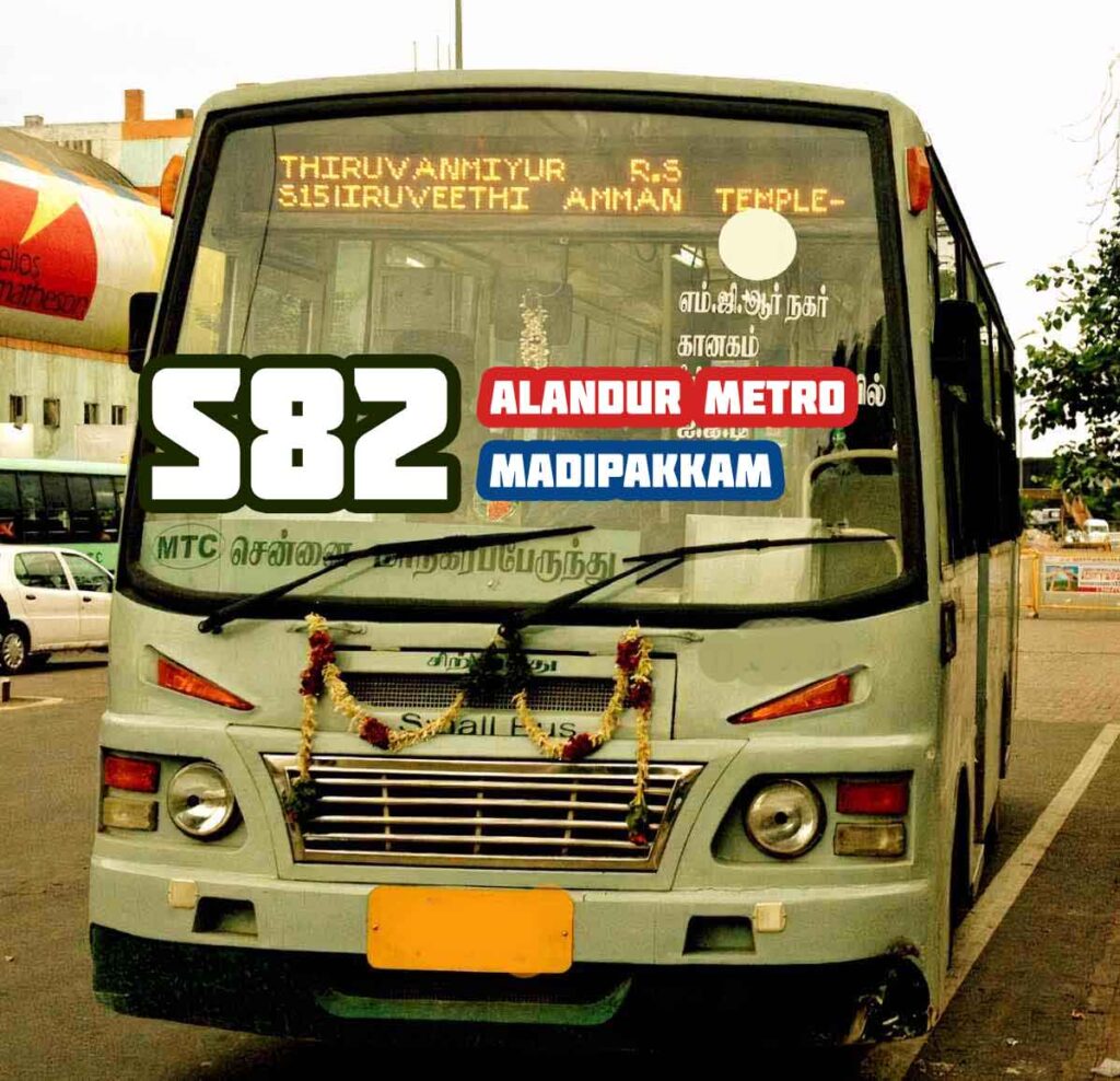 MTC Metro Feeder S82 Alandur Metro to Madipakkam Mini Bus Timings