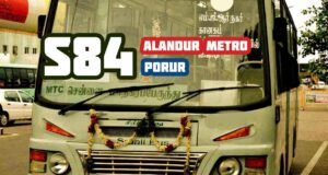 MTC Metro Feeder S84 Alandur Metro to Porur Bus Timings