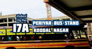 Madurai City Bus Route 17A Periyar to Koodal Nagar Bus Timings