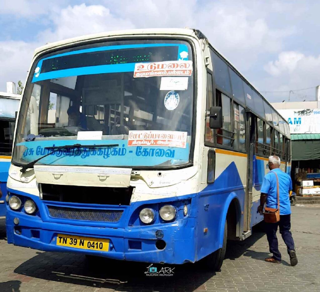 TNSTC TN 39 N 0410 Udumalai to Mettupalayam Bus Timings