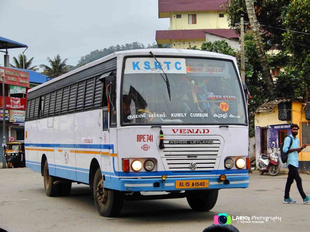 KSRTC RPE 741 Cumbum to Karuvakulam Bus Timings