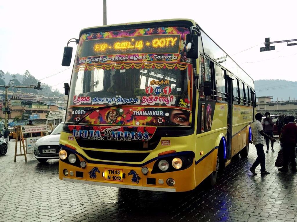 Ooty to Thanjavur Bus Timings TNSTC TN 43 N 1012
