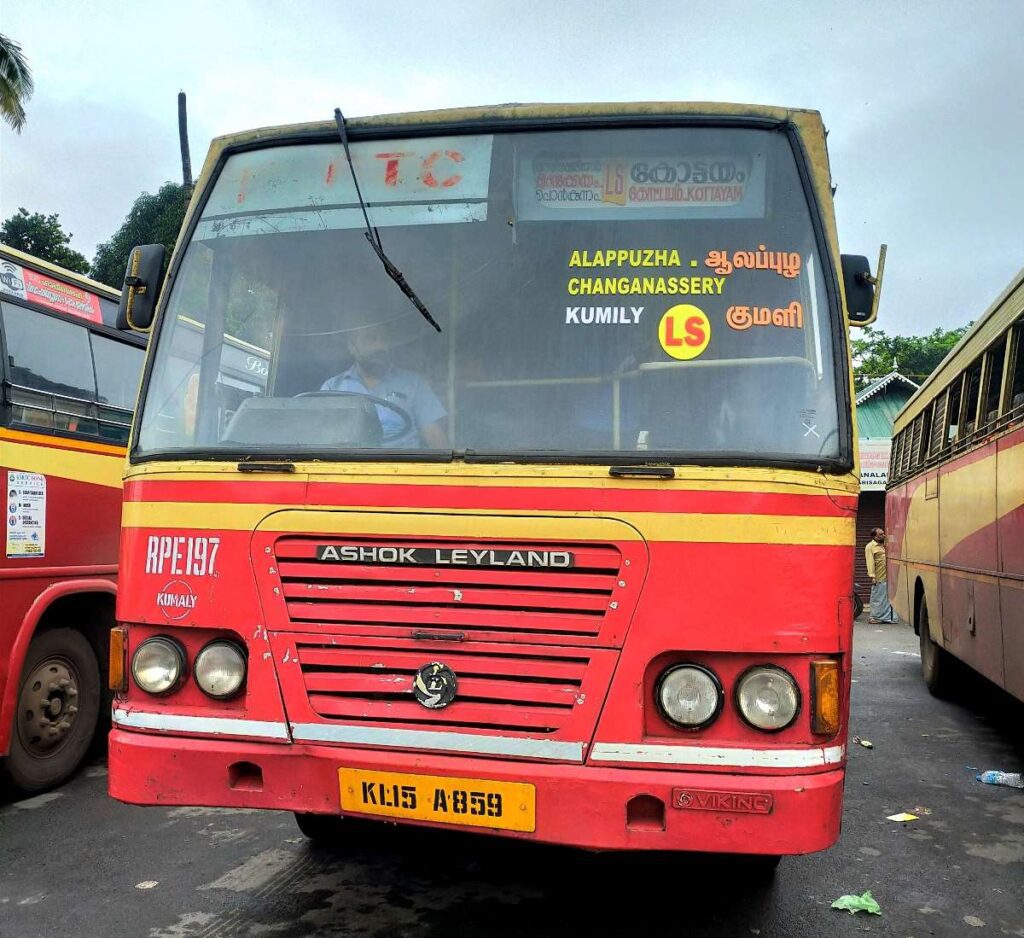 Alappuzha to Kumily Bus Timings KSRTC RPE 197