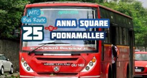 Chennai MTC Bus Route 25 Anna Square to Poonamallee Bus Timings