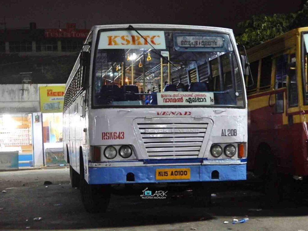 Kumily to Thodupuzha KSRTC Bus Timings RSK 643