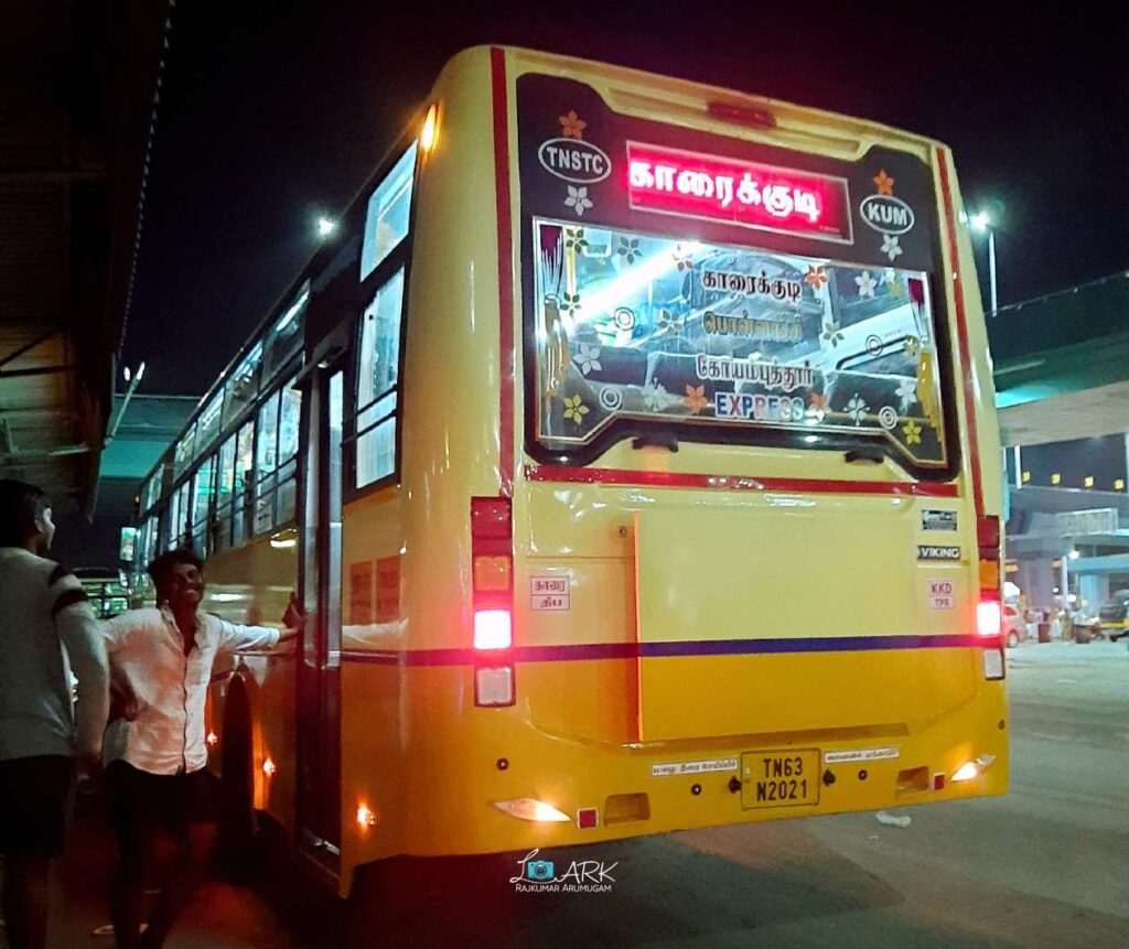 Coimbatore to Karaikudi Bus Timings TNSTC TN 63 N 2021