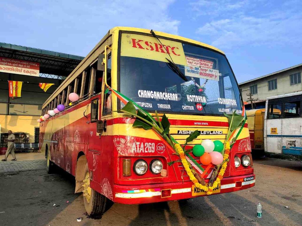 Changanassery to Coimbatore Bus Timings KSRTC ATA 269