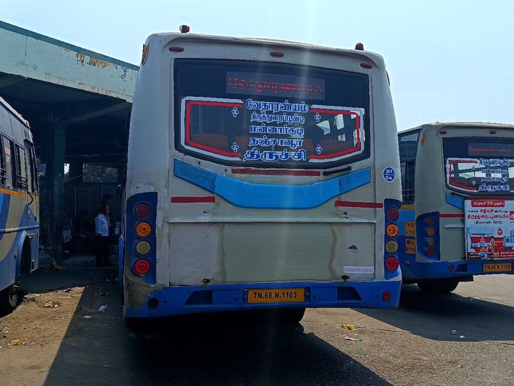 Trichy to Vedaranyam Bus Timings TN 68 N 1103