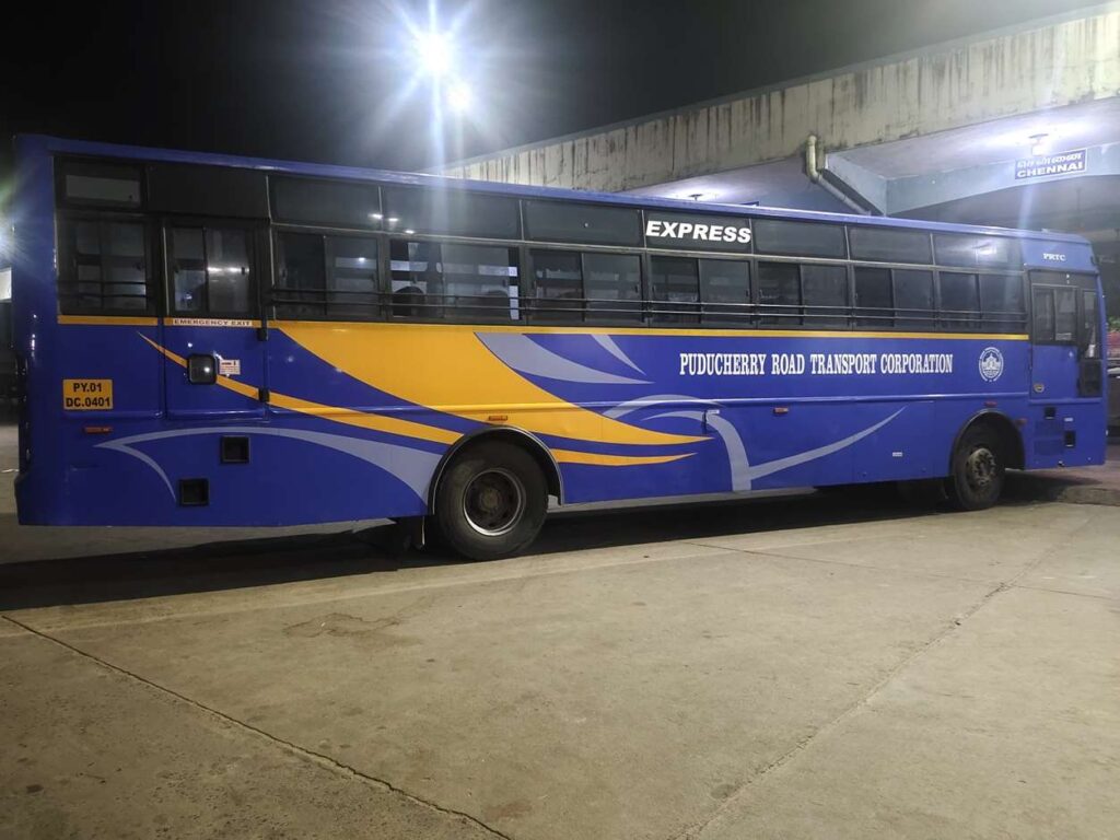 Puducherry to Velankanni Bus Timings PRTC PY 01 DC 0401