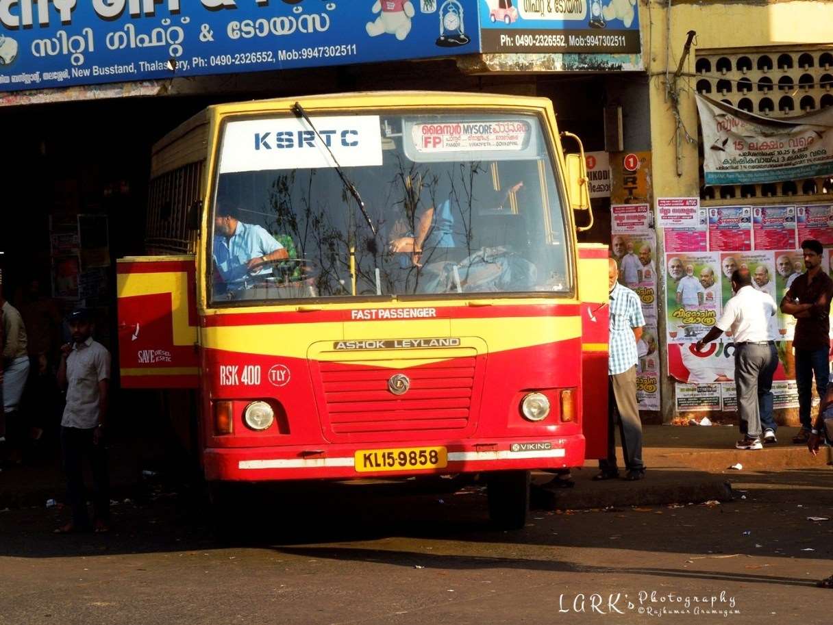 Bus Timings from Thalassery Bus Stand - towards Virajpet, Mysore