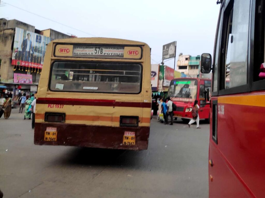 MTC Bus Timings from Red Hills Bus Stand