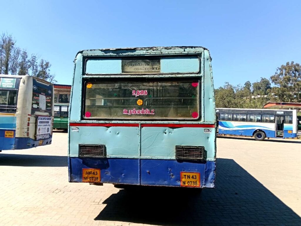 Ooty to Terrace Estate Bus Timings TNSTC Bus Schedule TN 43 N 0738