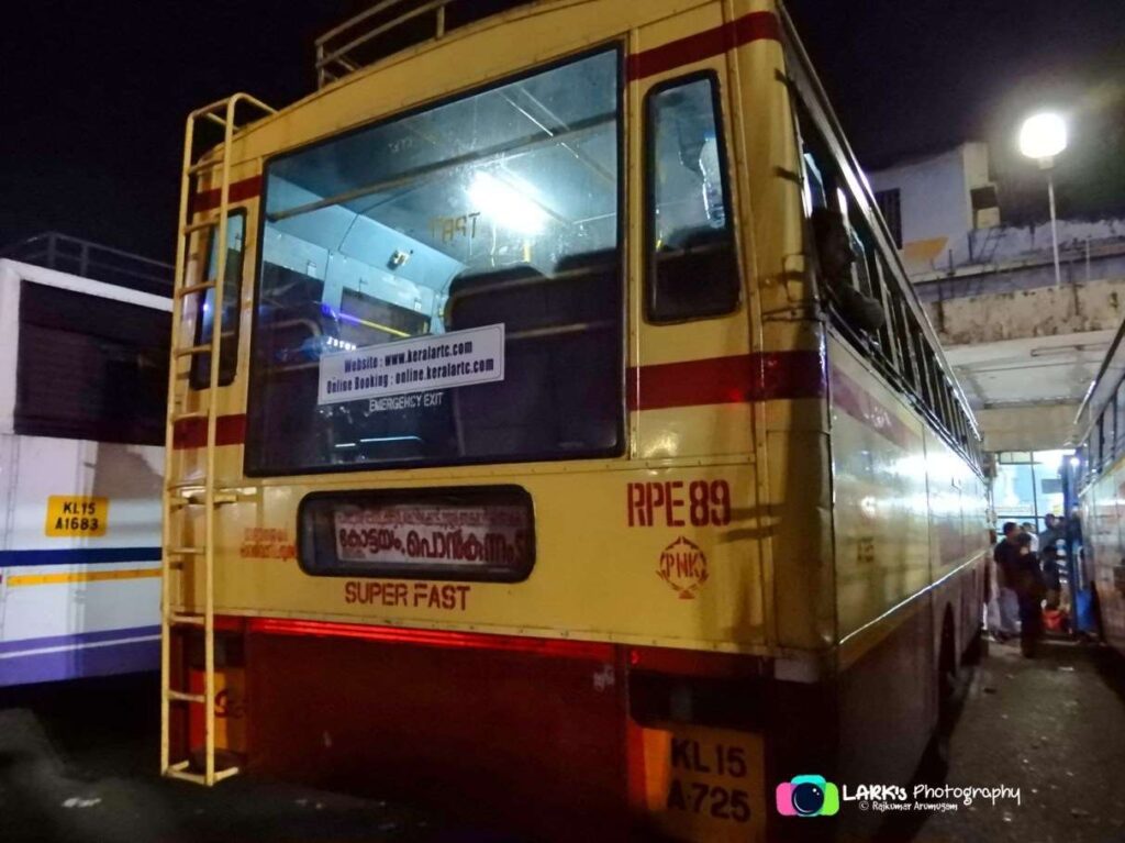 Ponkunnam to Palakkad Bus Timings KSRTC RPE 89