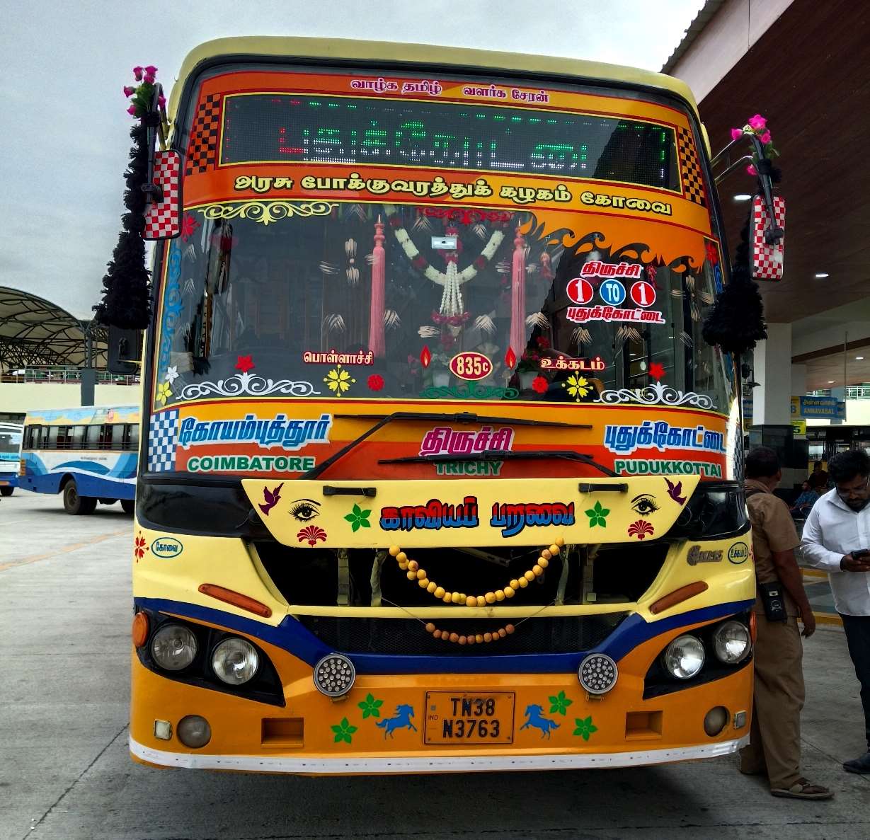 Coimbatore to Pudukkottai Bus Timings - TNSTC TN 38 N 3763