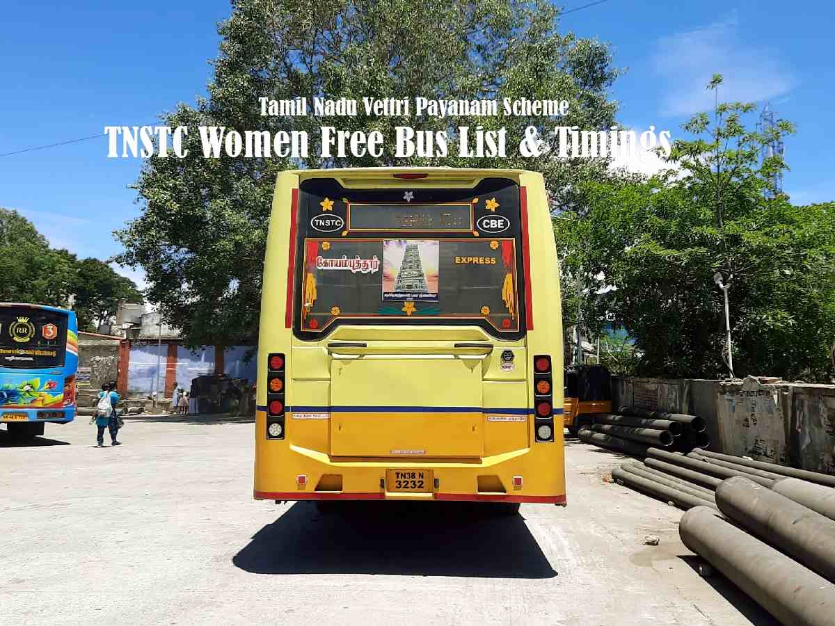 TNSTC Women Free Bus List & Timings (Tamil Nadu Vettri Payanam Scheme)