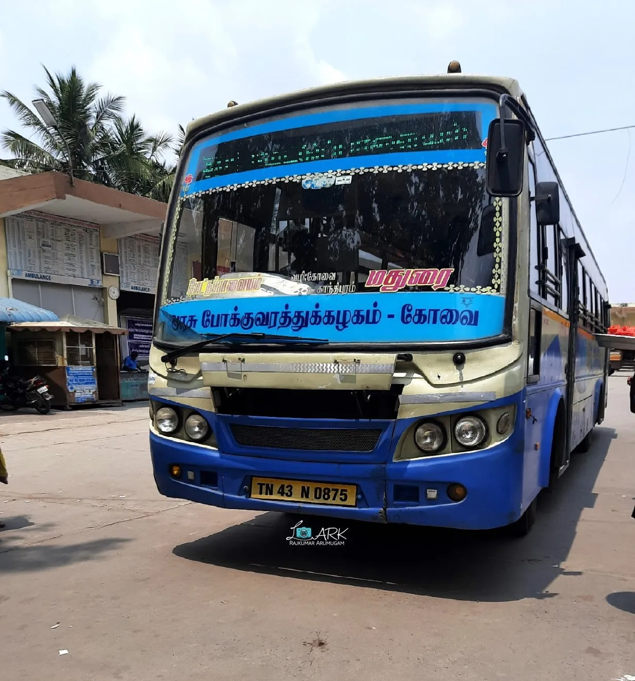 TNSTC TN 43 N 0875 Mettupalayam - Coimbatore - Madurai Bus Timings