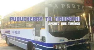 APSRTC Ultra Deluxe Puducherry to Tirupathi Bus Timings