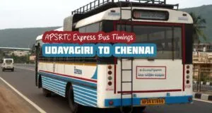 APSRTC Express Udayagiri to Chennai Bus Timings