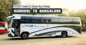 APSRTC Indra AC Seater - Kurnool to Bangalore Bus Timings