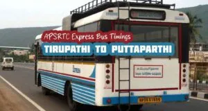 APSRTC Express Tirupathi to Puttaparthi Bus Timings