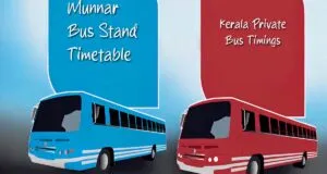 Kerala Private Bus Timings from Munnar Bus Stand