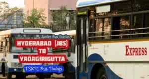 TSRTC Hyderabad (JBS) to Yadagirigutta Bus Timings
