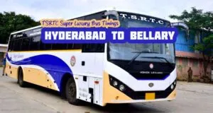 TSRTC Super Luxury - Hyderabad to Bellary Bus Timings
