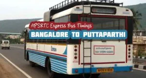 APSRTC Express Bangalore to Puttaparthi Bus Timings