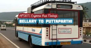 APSRTC Express Bellary to Puttaparthi Bus Timings