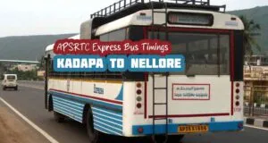 APSRTC Express Kadapa to Nellore Bus Timings
