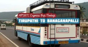 APSRTC Express Tirupathi to Banganapalli Bus Timings