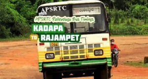 APSRTC Pallevelugu - Kadapa to Rajampet Bus Timings