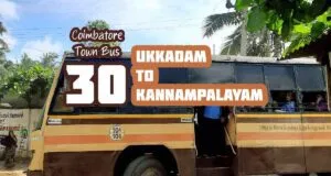 Coimbatore Town Bus Route 30 Ukkadam to Kannampalayam Bus Timings