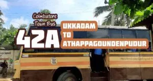 Coimbatore Town Bus Route 42A Ukkadam to Athappagoundenpudur Bus Timings