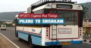 APSRTC Express Pileru to Srisailam Bus Timings