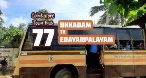 Coimbatore Town Bus Route 77 Ukkadam to Edayarpalayam Bus Timings