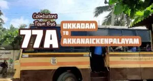 Coimbatore Town Bus Route 77A Ukkadam to Akkanaickenpalayam Bus Timings