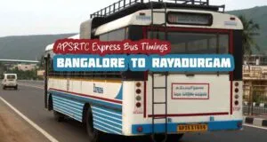 APSRTC Express Bangalore to Rayadurgam Bus Timings