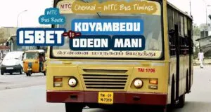 Chennai MTC Bus Route 15BET Koyambedu to Odiyan Mani Bus Timings