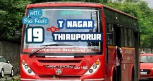Chennai MTC Bus Route 19 T Nagar to Thiruporur Bus Timings