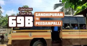 Coimbatore Town Bus Route 69B Gandhipuram to Peedampalli Bus Timings