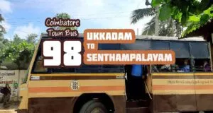 Coimbatore Town Bus Route 98 Ukkadam to Senthampalayam Bus Timings